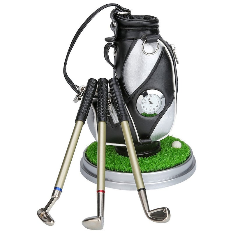 10L0L Gift for Men, Golf Pen Holder Desk Accessories for Golfers, 3 Club Pens Mini Gold Bag Office Decor, Funny Stocking Stuffers on Birthday, Christmas, Fathers Day (Golf Bag) - Image 2
